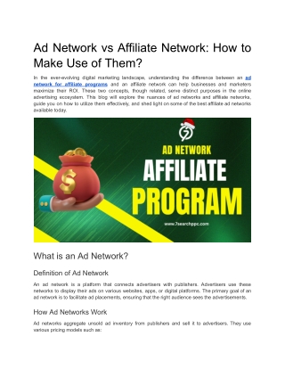 Ad Network vs Affiliate Network_ How to Make Use of Them