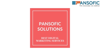 PANSOFIC SOLUTIONS-DIGITAL MARKETING SERVICES