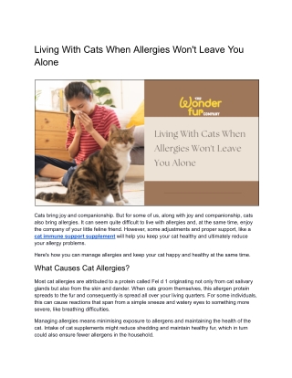 Living With Cats When Allergies Won't Leave You Alone (1)