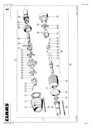 CLAAS VARIANT 180 RC Baler Parts Catalogue Manual Instant Download (SN 04800010-04899999)