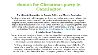 donuts for Christmas party in Cannington