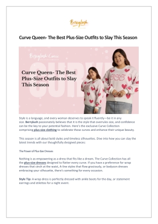 Curve Queen- The Best Plus-Size Outfits to Slay This Season