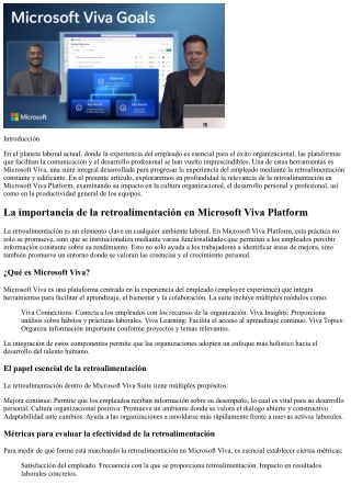 La importancia de la retroalimentación en Microsoft Viva Platform