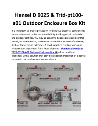 Hensel D 9025 & Trtd-pt100-a01 Outdoor Enclosure Box Kit