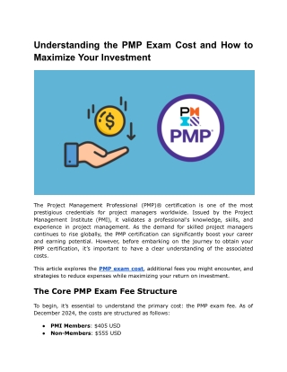 Understanding the PMP Exam Cost and How to Maximize Your Investment