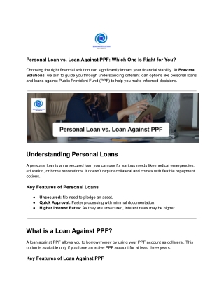 Personal Loan vs. Loan Against PPF_ Which One Is Right for You_