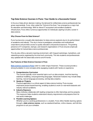 Data Science Course in Pune