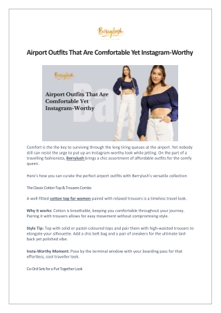 Airport Outfits That Are Comfortable Yet Instagram-Worthy