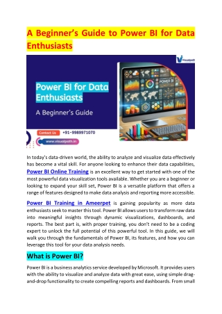 Power BI Online Training | Power BI Training in Ameerpet