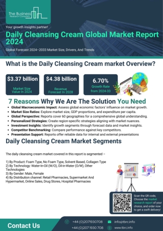 Daily Cleansing Cream Market Report 2024 - Daily Cleansing Cream Market Overview