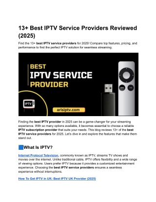 13  Best IPTV Service Providers Reviewed (2025)