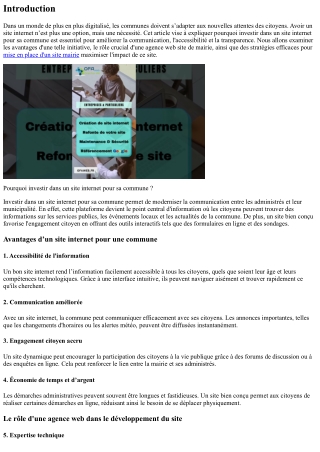 Pourquoi investir dans un site internet pour sa commune ?