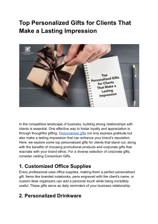 Top Personalized Gifts for Clients That Make a Lasting Impression