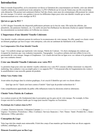Créer une Identité Visuelle Cohérente avec votre PLV