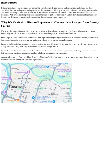 “Why It’s Critical to Hire an Experienced Car Accident Lawyer from Mosely Colins