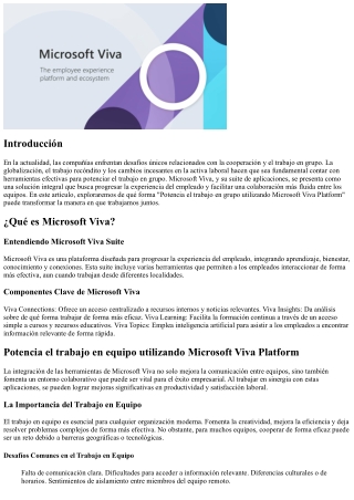 Potencia el trabajo en equipo usando Microsoft Viva Platform