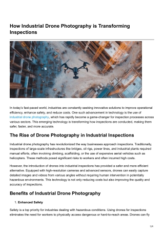 How Industrial Drone Photography is Transforming Inspections