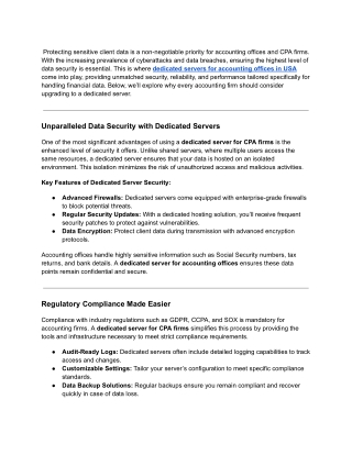 Why Accounting Offices Need Dedicated Servers for Client Data Protection