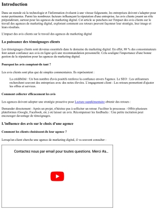 L'impact des avis clients sur le travail des agences de marketing digital