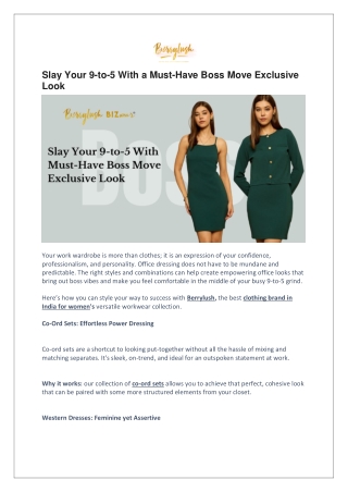 Slay Your 9-to-5 With a Must-Have Boss Move Exclusive Look