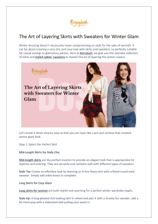 The Art of Layering Skirts with Sweaters for Winter Glam