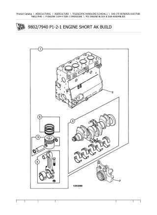 JCB 540-170 Telescopic Handlers (Loadall) Parts Catalogue Manual Instant Download (SN 00780925-01037580)