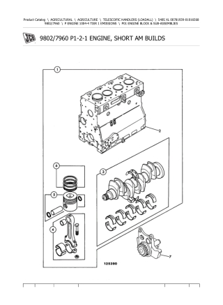 JCB 540S XL Telescopic Handlers (Loadall) Parts Catalogue Manual Instant Download (SN 00781939-01016568)