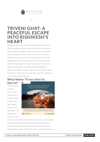 Triveni Ghat: Holy Confluence & Aarti Bliss