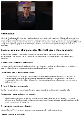 Los desafíos comunes al incorporar Microsoft Viva y de qué forma superarlos