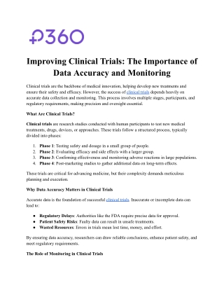 Improving Clinical Trials: The Importance of Data Accuracy and Monitoring