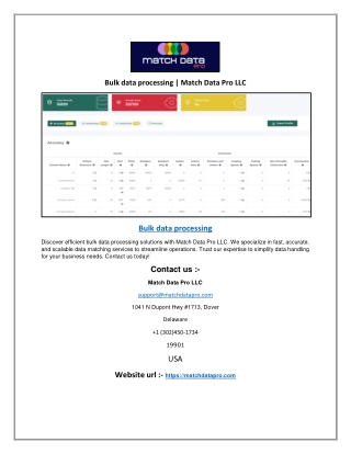 Bulk data processing | Match Data Pro LLC
