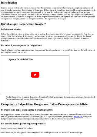 Comprendre l’algorithme Google avec l’aide d’une agence spécialisée