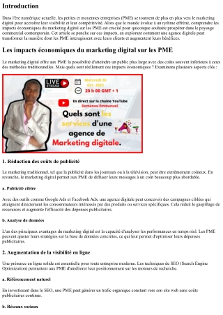 Les impacts économiques du marketing digital sur les PME