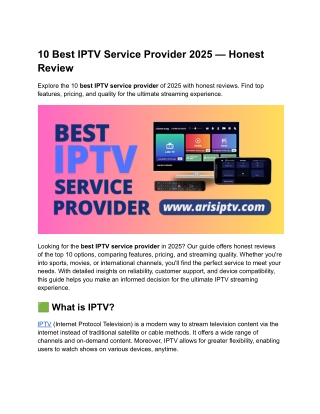 10 Best IPTV Service Providers 2025 — Honest Reviews