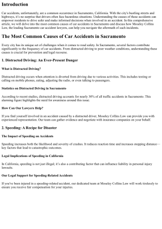 The Most Common Causes of Car Accidents in Sacramento and How Our Lawyers Can He