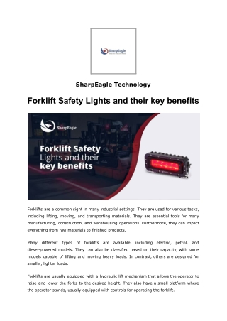 Forklift Safety Lights and their key benefits