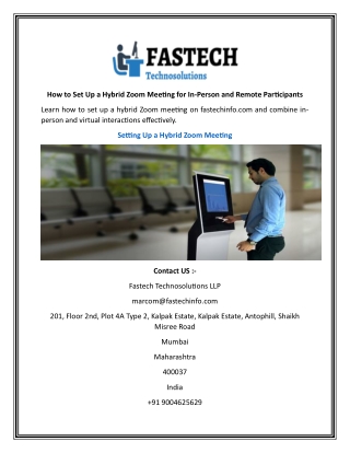 How to Set Up a Hybrid Zoom Meeting for In-Person and Remote Participants