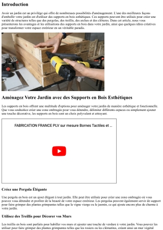 Aménagez Votre Jardin avec des Supports en Bois Esthétiques