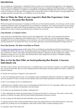 How to Take advantage of of the Occasion Bus Practical experience