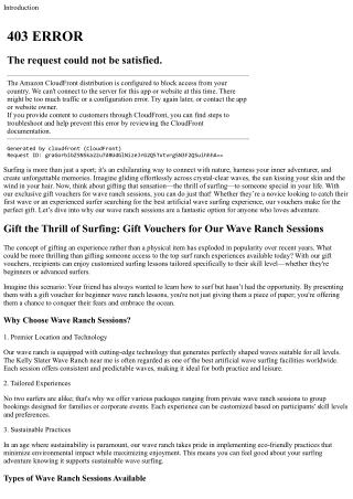 “Gift the Thrill of Surfing: Gift Vouchers for Our Wave Ranch Sessions”