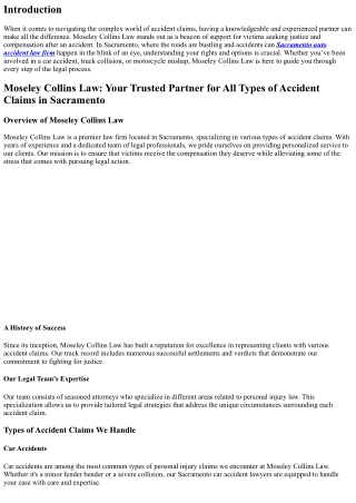 Moseley Collins Law: Your Trusted Partner for All Types of Accident Claims in Sa