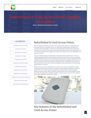 Refurbished & Used Access Points Supplier In Mumbai.