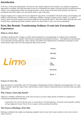 Party Bus Rentals: Transforming Ordinary Events into Extraordinary Experiences