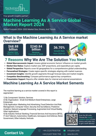 Machine Learning As A Service Market Report 2024, Machine Learning As A Service