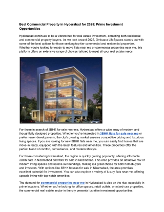 Best Commercial Property in Hyderabad for 2025_ Prime Investment Opportunities