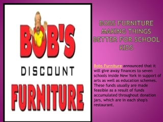 Bobs Furniture making things better for school kids