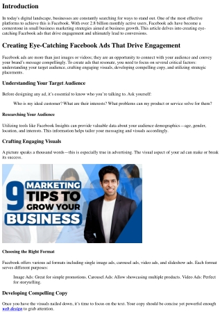 “Creating Eye-Catching Facebook Ads That Drive Engagement”