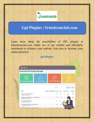 Gpl Plugins | Srmehranclub.com