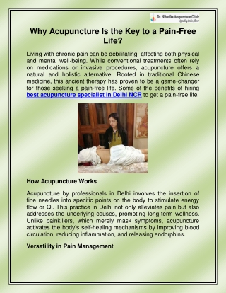 Best Acupuncture specialist in Delhi NCR