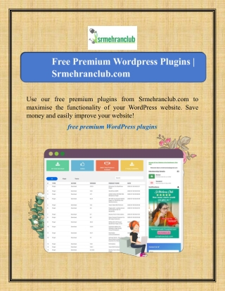 Free Premium Wordpress Plugins | Srmehranclub.com